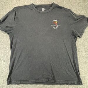 Sydney 2000 Olympics T-Shirt XXL Black IOC Heritage Tee Double Sided Sports Icon